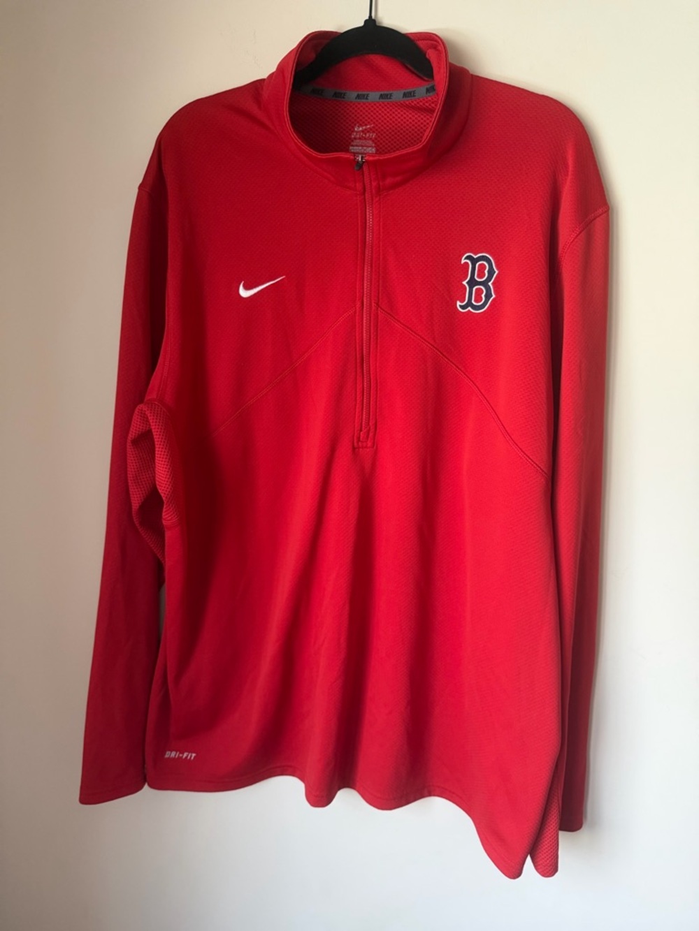 Nike Dri-Fit Boston Red Sox Red Long Sleeve 1/4 zip  XXL Authentic MLB EUC